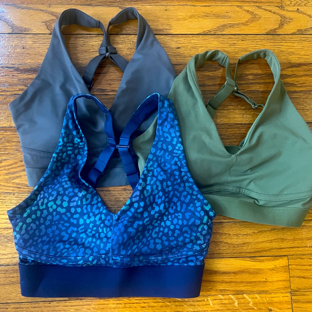 3 Fabletics All Day Everyday Sports Bras, Size S. Worn 3-5 times each.